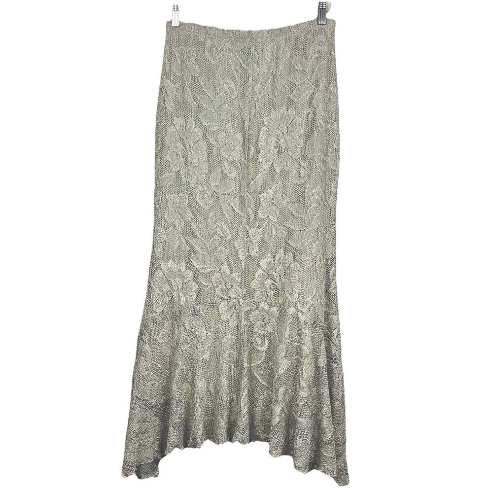 Y2K Spencer Alexis Small Gray Gold Metallic Skirt Vintage Fairy Whimsical Boho